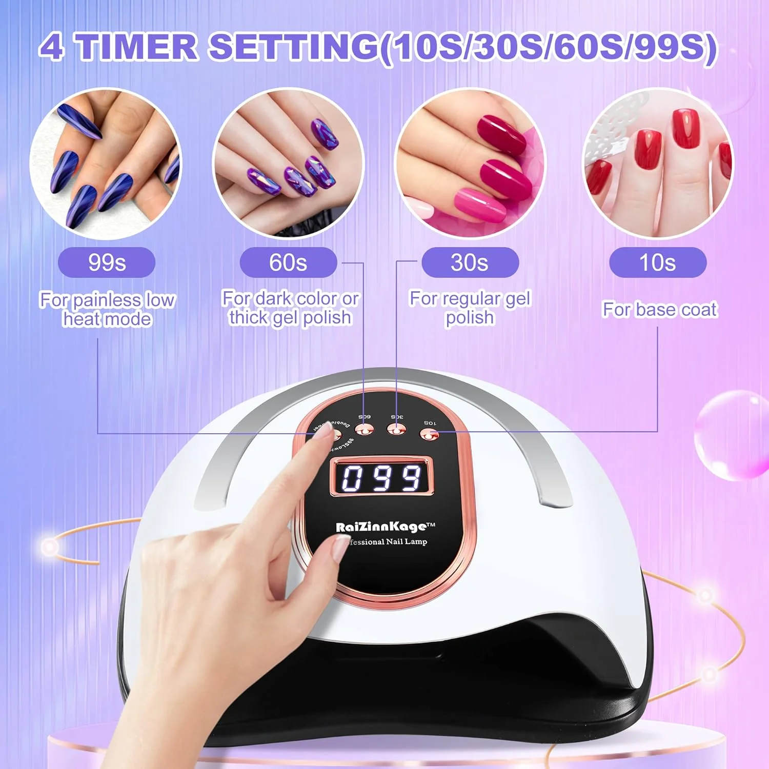 UV LED Nail Lamp, 168W Fast Nail Dryer with 36 Lamp Beads,4 Timer Modes Auto Sensor Gel Lamp for Fingernail & Toenail,Gel UV LED Nail Polish Dryer,UV LED Nail Light for Home & Salon(White)