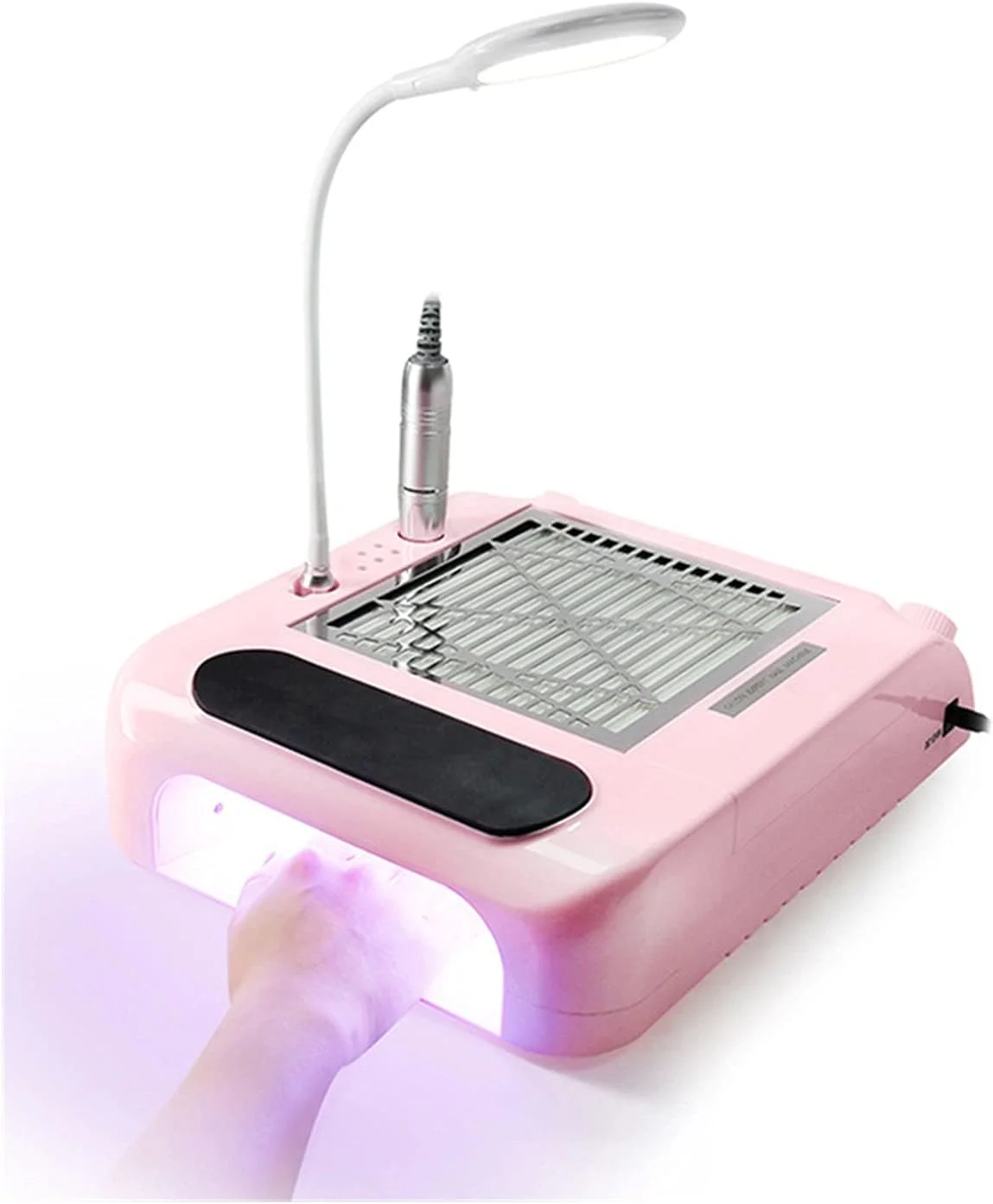 Nail Dust Collector Nail Dust Collector Polishing Machine Six-in-one Nail Lamp Vacuum Cleaner All-in-one Multi-Function Nail Tool for Manicure, Professional Nail Filter (Size : EU)