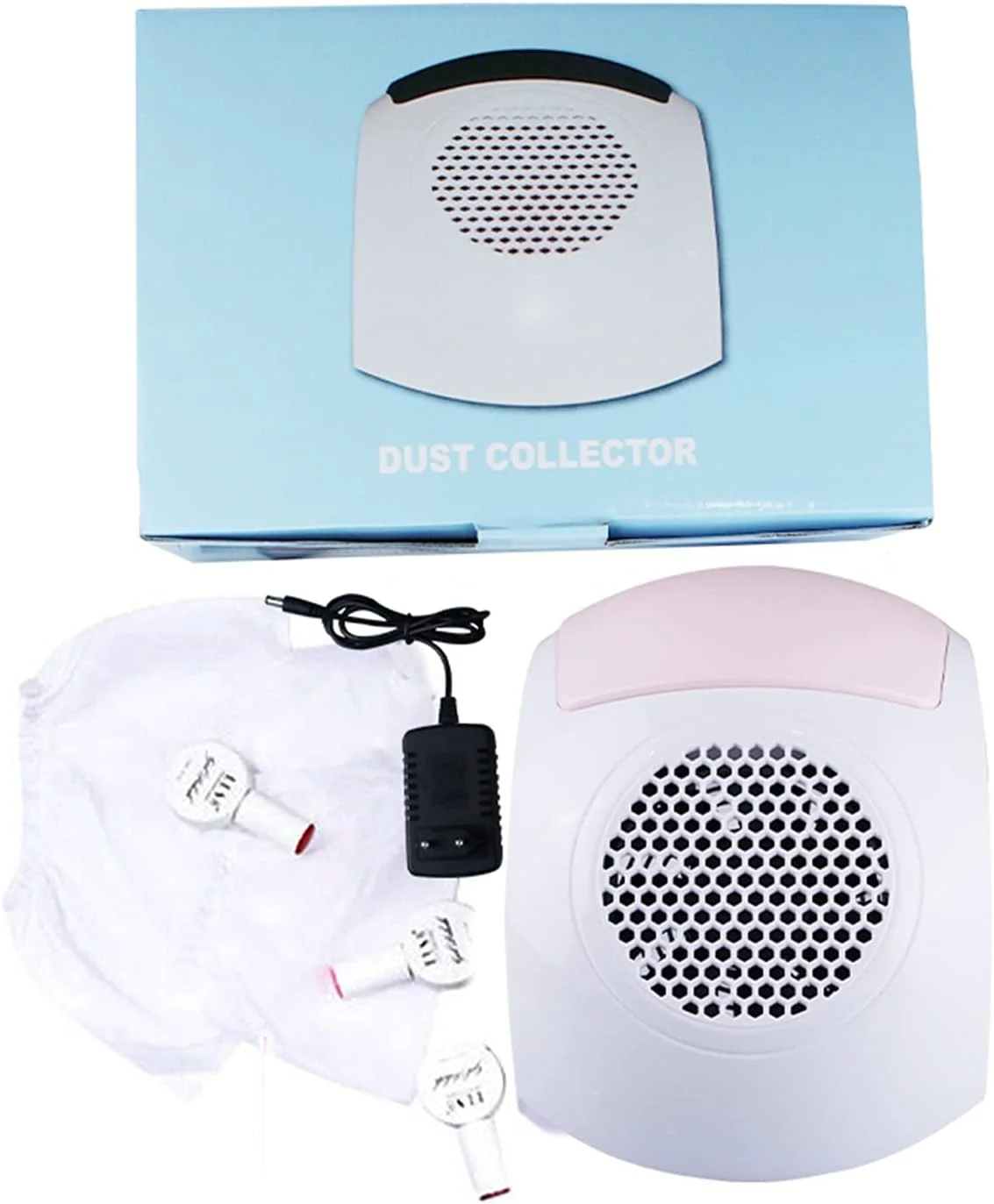 دستگاه جمع کننده گرد و غبار ناخن 80 وات، مکنده گرد و غبار لاک ژل ناخن، جاروبرقی، ابزار مانیکور، کیسه جمع آوری گرد و غبار، ابزار طراحی ناخن برای استفاده در سالن و منزل (رنگ: صورتی)