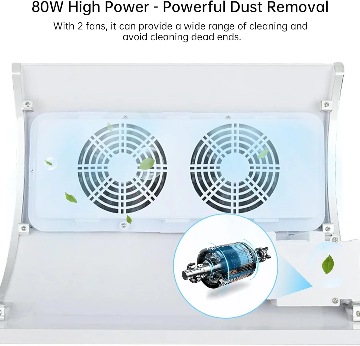 دستگاه مکنده ناخن، دستگاه مکنده حرفه ای ناخن 40 وات، تجهیزات تمیز کننده مانیکور با 3 فن و 2 کیسه گرد و غبار برای سالن ناخن / مانیکور شخصی