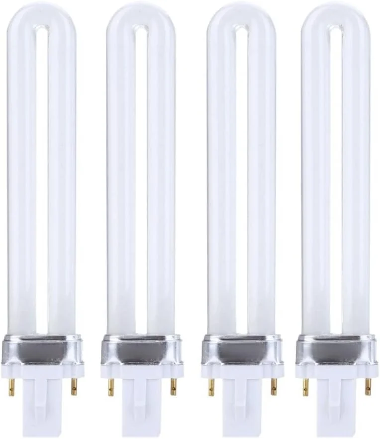 لامپ تیوب برای طراحی ناخن 9 وات، لامپ یو وی جایگزین برای خشک کن یو وی ژل طراحی ناخن، 4 عدد