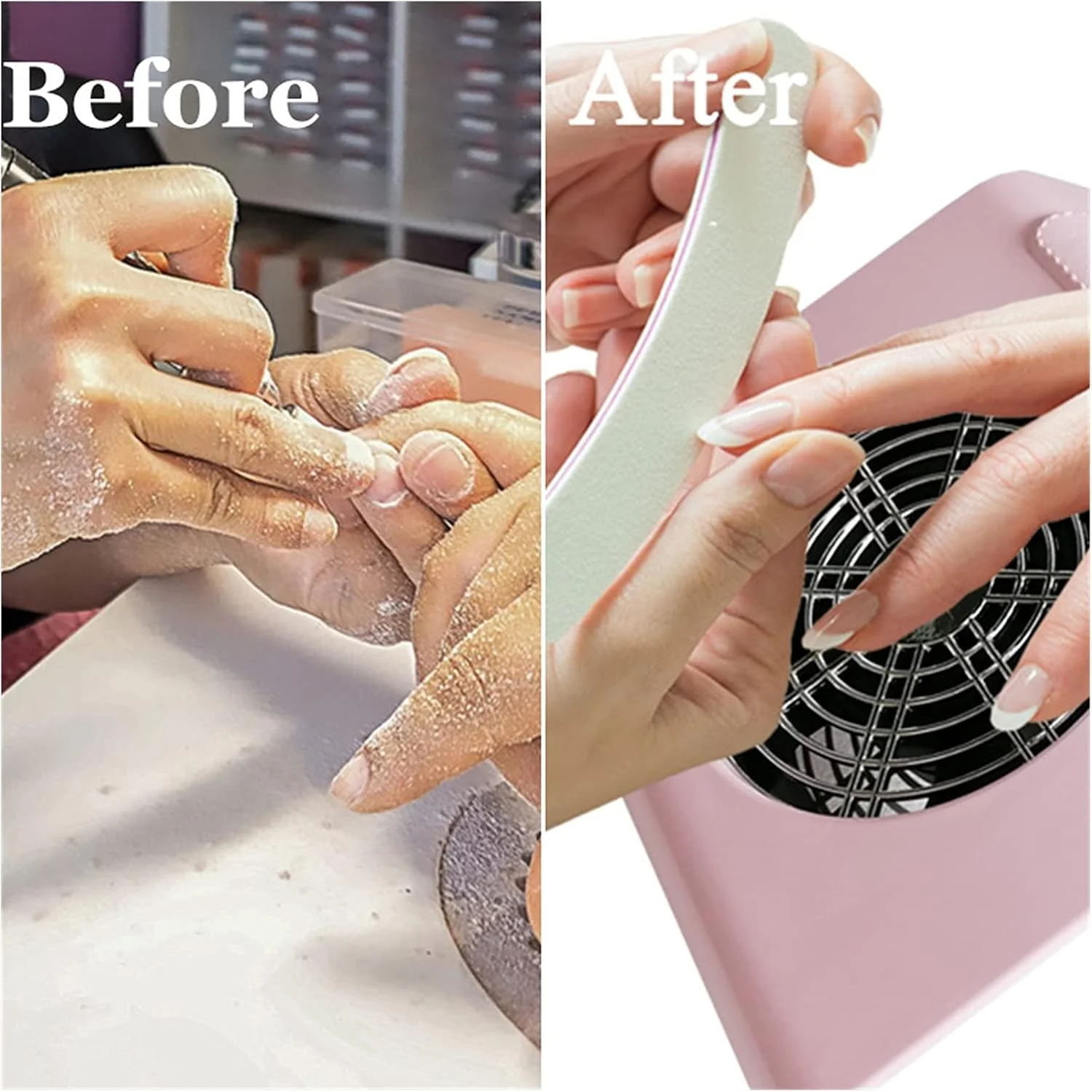 دستگاه جمع کننده گرد و غبار ناخن، مناسب برای ابزار مانیکور و پدیکور، مکش قوی، ابزار طراحی ناخن 40 وات، فن ناخن برای مانیکور، جاروبرقی برای استفاده در سالن و منزل (رنگ: صورتی)