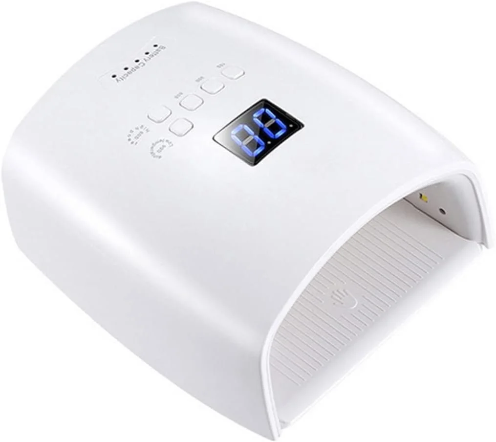 دستگاه خشک کن لاک ژل یو وی ال ای دی 48 وات با 30 لامپ ال ای دی، خشک کن ناخن بی سیم قابل شارژ برای مانیکور و پدیکور