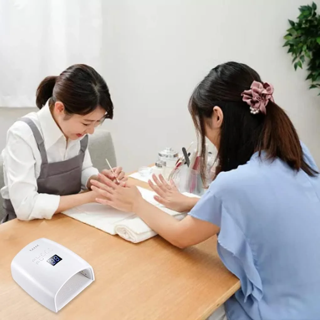 دستگاه خشک کن لاک ژل یو وی ال ای دی 48 وات با 30 لامپ ال ای دی، خشک کن ناخن بی سیم قابل شارژ برای مانیکور و پدیکور