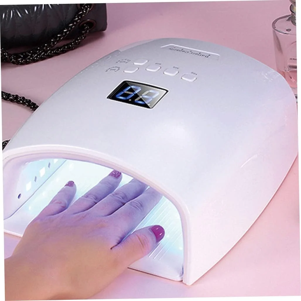 دستگاه خشک کن لاک ژل یو وی ال ای دی 48 وات با 30 لامپ ال ای دی، خشک کن ناخن بی سیم قابل شارژ برای مانیکور و پدیکور