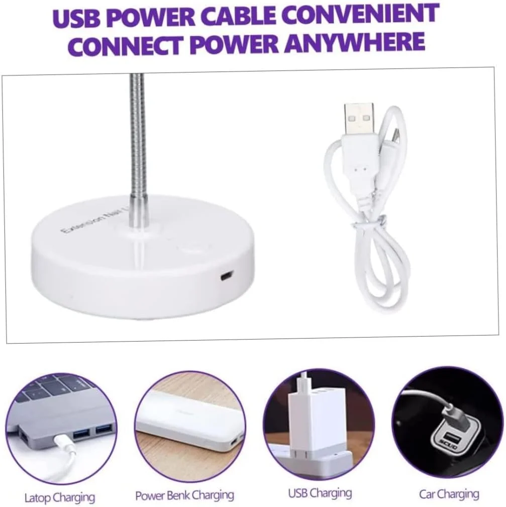 چراغ UV ناخن LED با تایمر 60 ثانیه ای 3 وات و گیره چراغ رومیزی مینی USB برای ژل ناخن UV، خشک کردن چسب UV، مهمانی نور سیاه، هنر رزین