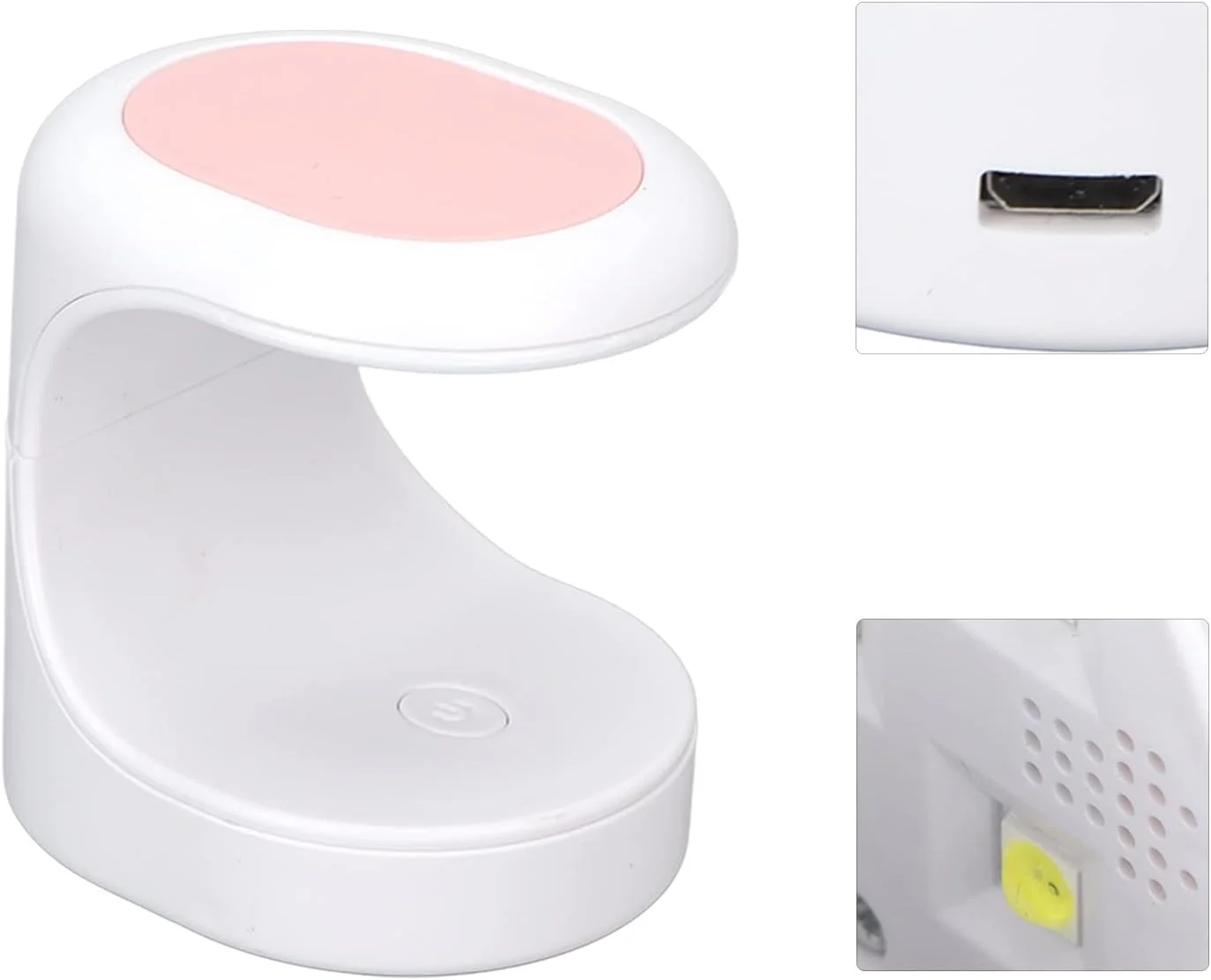 دستگاه خشک کن لاک ناخن همراه با چراغ، صورتی، قابل حمل، مناسب برای استفاده در منزل