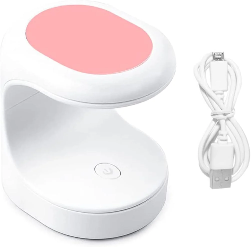 خشک کن ناخن مینی، لامپ خشک کن ناخن مینی USB LED قابل حمل، نور کیورینگ لاک ژل مانیکور، ابزار هنر ناخن صورتی