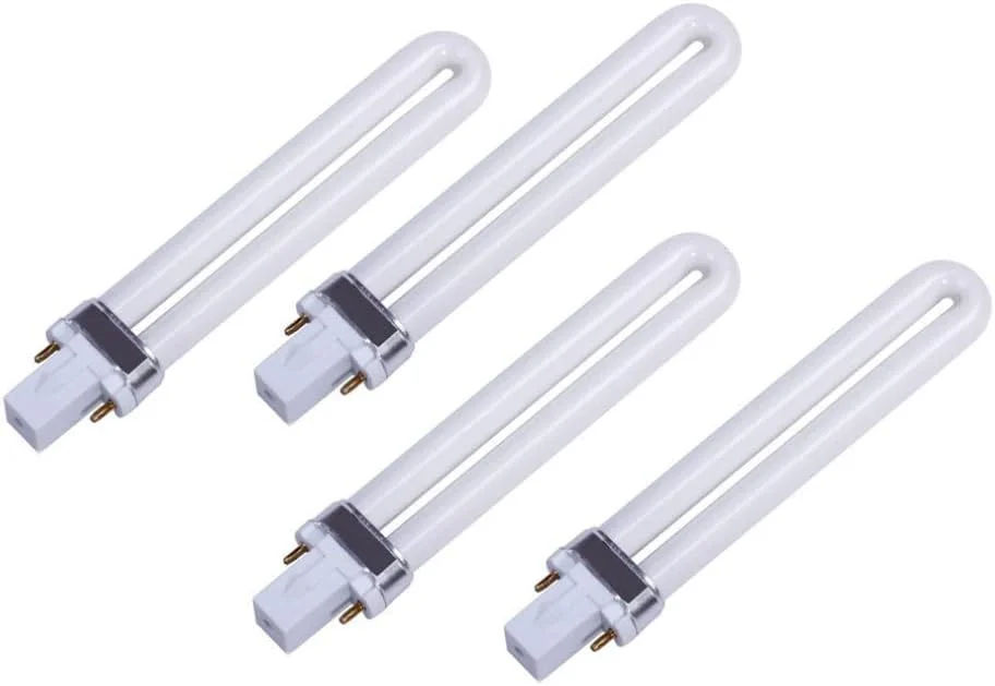 لامپ خشک کننده ژل، 4 عدد لامپ ناخن 9 واتی U شکل جایگزین، لامپ های بادوام UV برای خشک کن ناخن