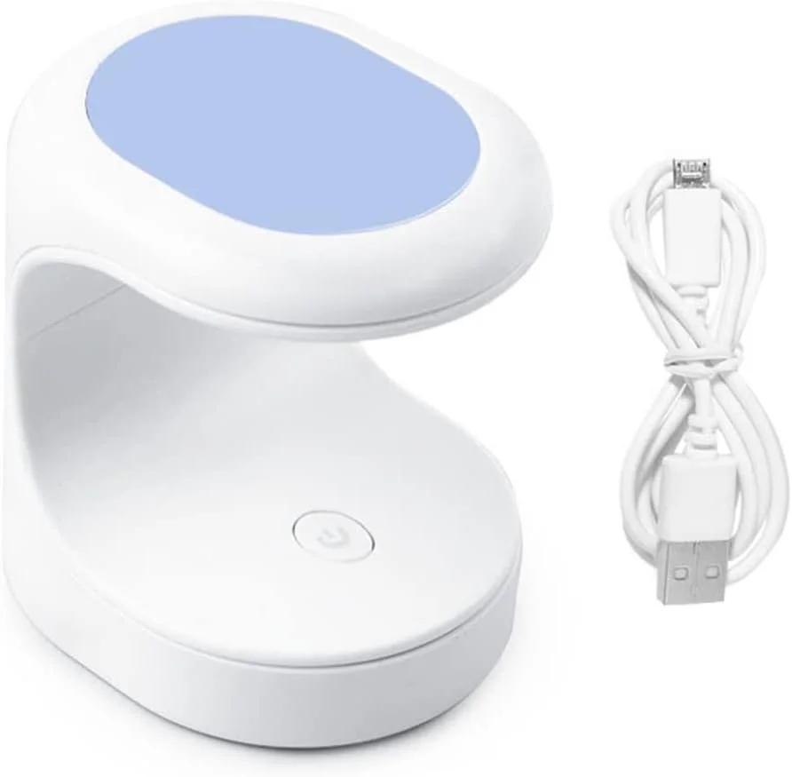 خشک کن ناخن مینی، لامپ خشک کن ناخن مینی USB LED قابل حمل، نور کیورینگ لاک ژل مانیکور، ابزار طراحی ناخن آبی