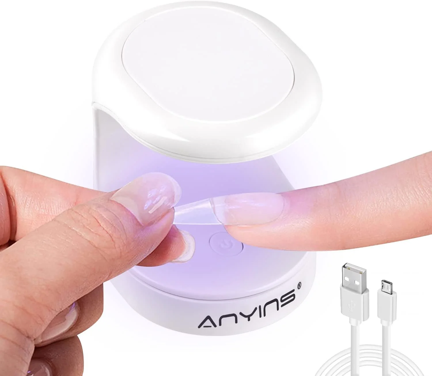 چراغ UV کوچک برای ناخن های ژلی، چراغ UV برای ناخن ها، دستگاه خشک کن ناخن UV قابل حمل 16 وات، دستگاه خشک کن نوآورانه ناخن برای طراحی ناخن (سفید)