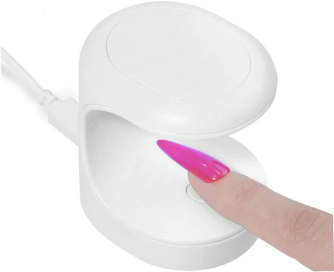 خشک کن ناخن مینی، لامپ خشک کن ناخن مینی USB LED قابل حمل، نور کیورینگ لاک ژل مانیکور، ابزار طراحی ناخن سفید