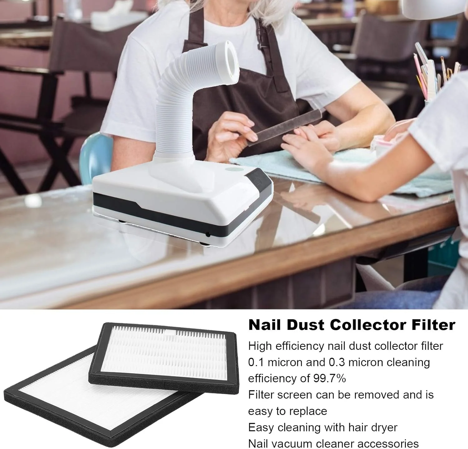 فیلتر جمع کننده گرد و غبار ناخن، 2 عدد فیلتر جایگزین برای دستگاه مکنده گرد و غبار ناخن