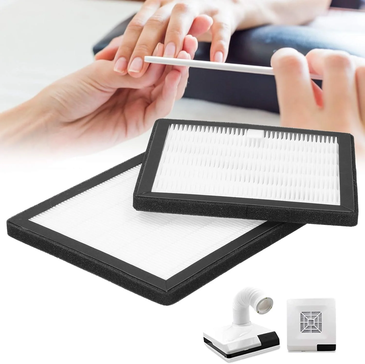 فیلتر جمع کننده گرد و غبار ناخن، 2 عدد فیلتر جایگزین برای دستگاه مکنده گرد و غبار ناخن