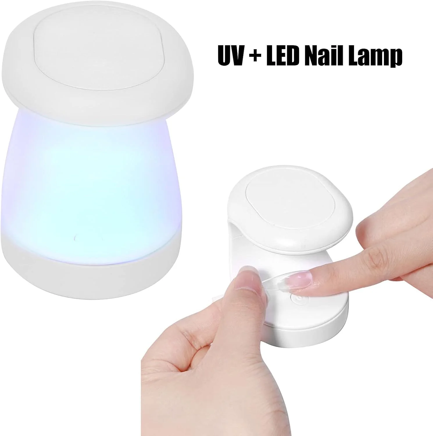 دستگاه خشک کن لاک ژل، خشک کن کوچک لاک ژل 16 واتی، دستگاه خشک کننده ناخن با منبع نور دوگانه LED با شارژ USB برای سالن آرایش ناخن یا استفاده خانگی (سفید)