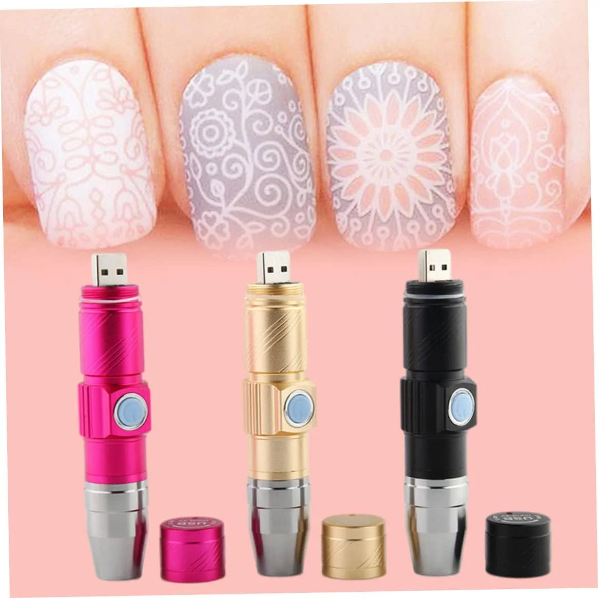 چراغ UV ناخن کوچک قابل حمل LED خشک کن ناخن چراغ قوه ابزار پولیش هنر مانیکور، خشک کن قابل حمل مانیکور، ابزار هنر ناخن، مشکی