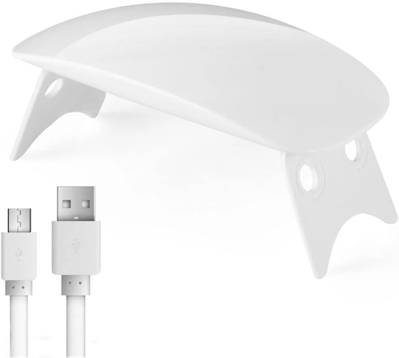 دستگاه خشک کن ناخن 6 وات مینی، لامپ ناخن حرفه ای سفید صورتی UV LED با کابل USB، ابزار مانیکور قابل حمل برای لاک های ژلی، لامپ ناخن ژلی UV-LED (رنگ: سفید، سایز: 1)