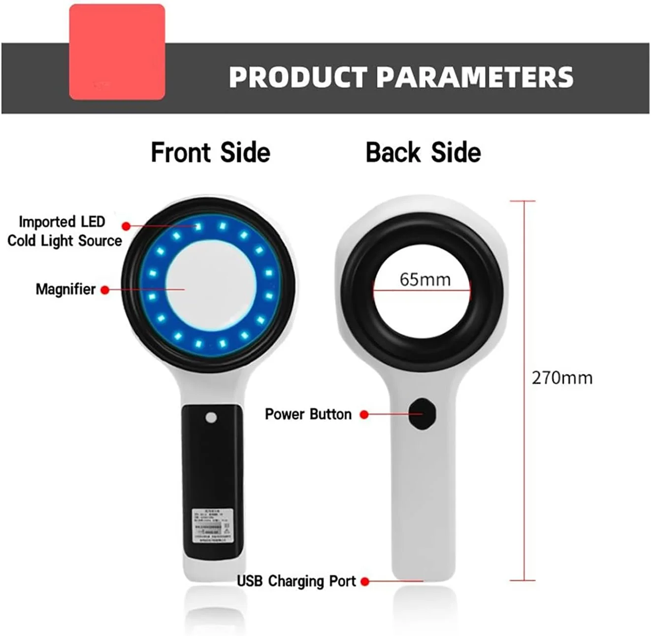 لامپ آنالیزور پوست، لامپ قابل حمل وود، چراغ آنالیزور پوست با بزرگنمایی و منابع LED، برای تشخیص مراقبت از پوست تجهیزات سالن اسپا