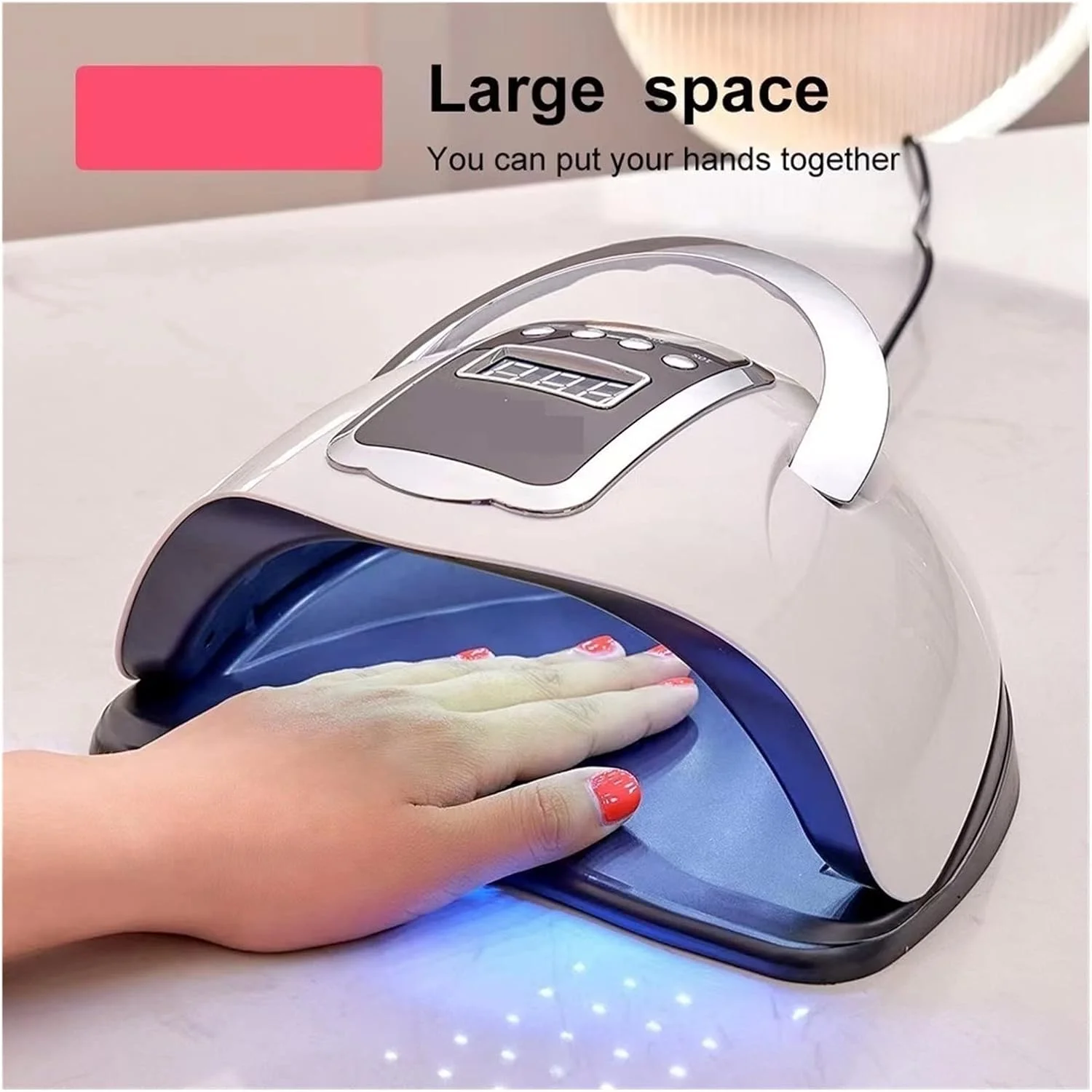 دستگاه خشک کن لاک ناخن 66LED UV LED، طراحی قابل حمل با صفحه نمایش لمسی LCD بزرگ، سنسور هوشمند، مناسب برای خشک کردن لاک ژل