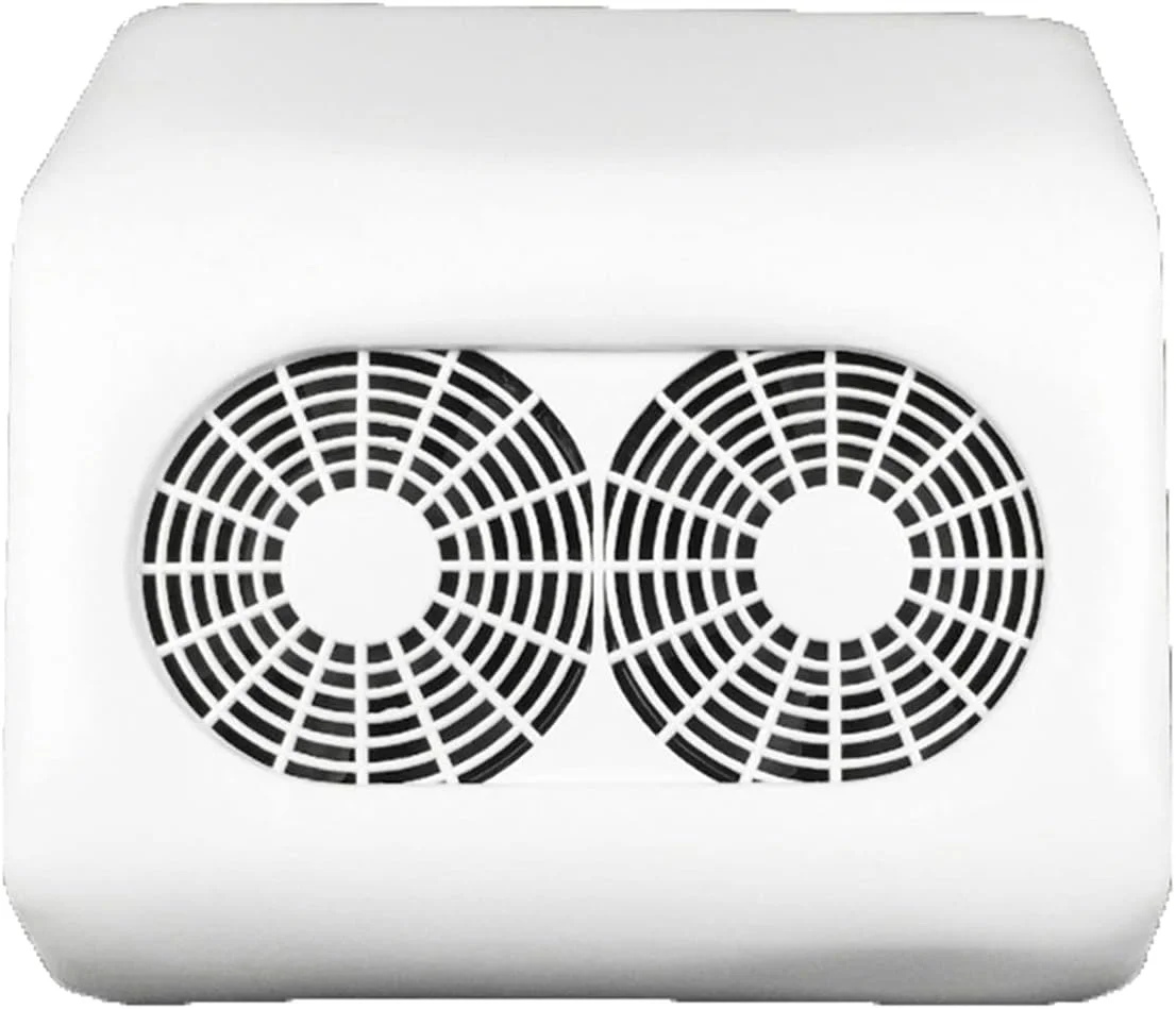 دستگاه جمع کننده گرد و غبار ناخن 48 وات با قدرت بالا 2700 دور در دقیقه، دستگاه مانیکور و جاروبرقی با 2 فن، مکنده هنر ناخن برای مانیکور، فیلتر ناخن حرفه ای (رنگ: سفید)