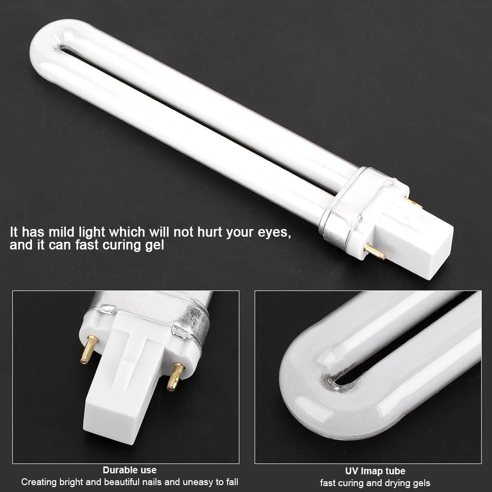 چهار عدد لامپ UV نه واتی، لامپ UV برای دستگاه LED قابل حمل ناخن، ابزار مانیکور لامپ UV جایگزین شکل U