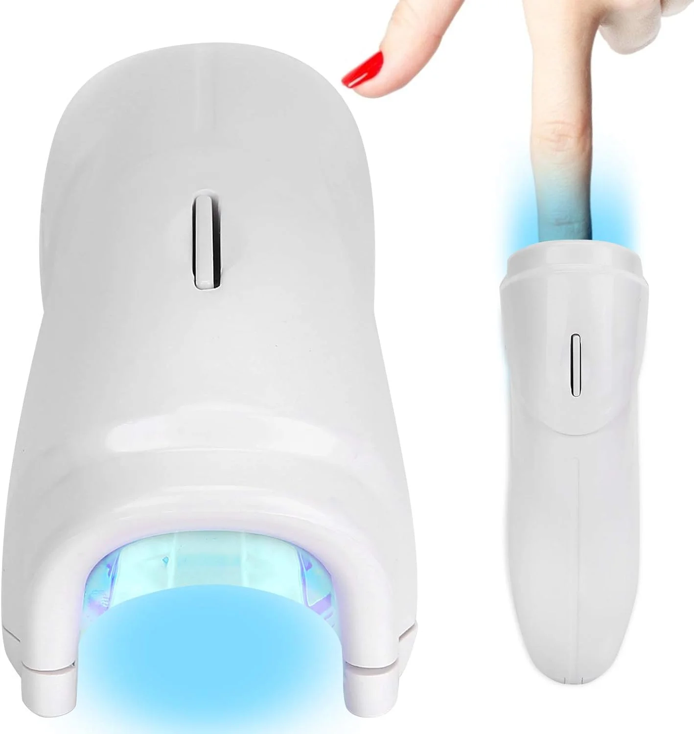 دستگاه خشک کن ناخن LED کوچک، چراغ خشک کننده لاک ناخن 1 واتی شارژی و بی سیم، چراغ ناخن دلفینی تک انگشتی برای انواع لاک ژل