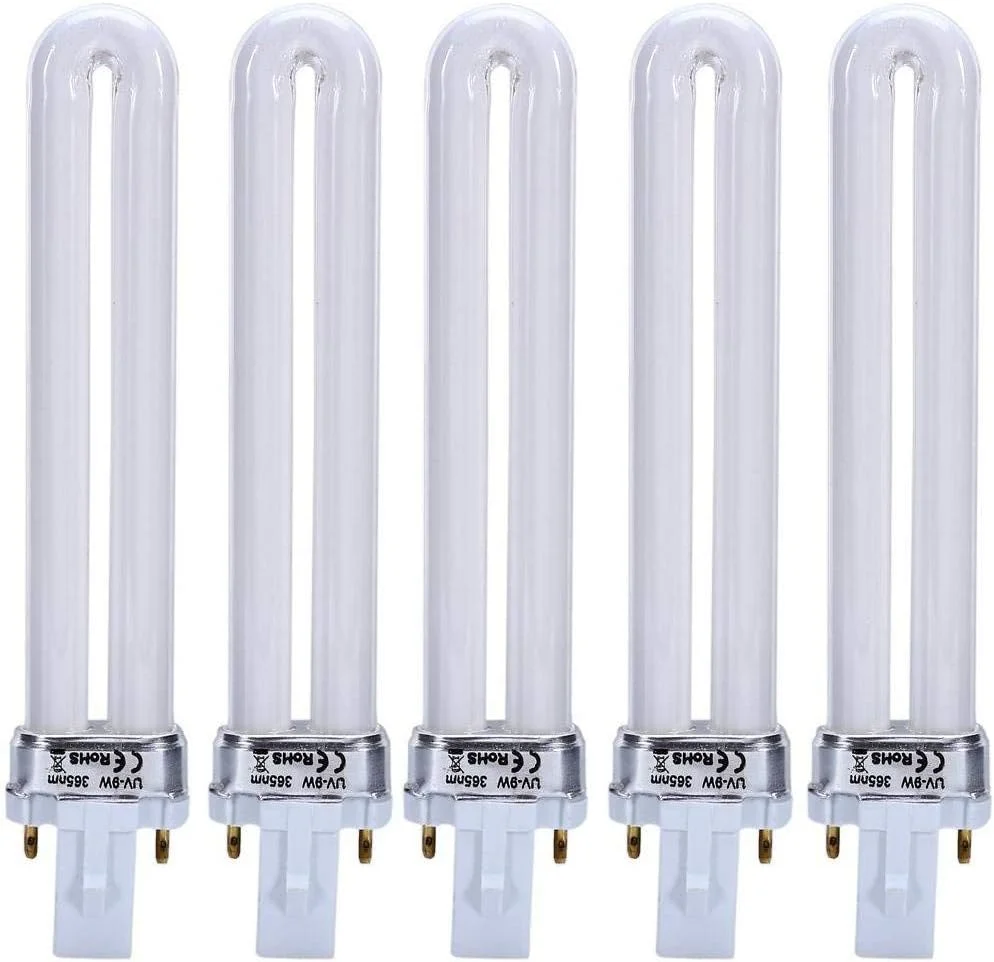 لامپ های جایگزین خشک کن ناخن UV، لامپ UV LED جایگزین حرفه ای 9 وات، لوله لامپ UV برای ابزار خشک کن هنر ناخن (5 عدد)