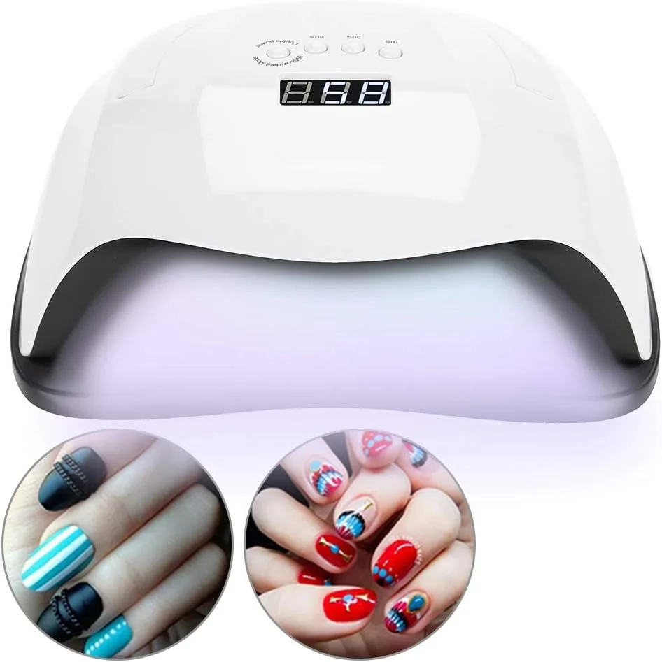 دستگاه خشک کن ناخن UV/LED با توان 80 وات و 4 حالت مختلف، سنسور زمان بندی برای خشک کردن لاک ژل و ابزارهای طراحی ناخن