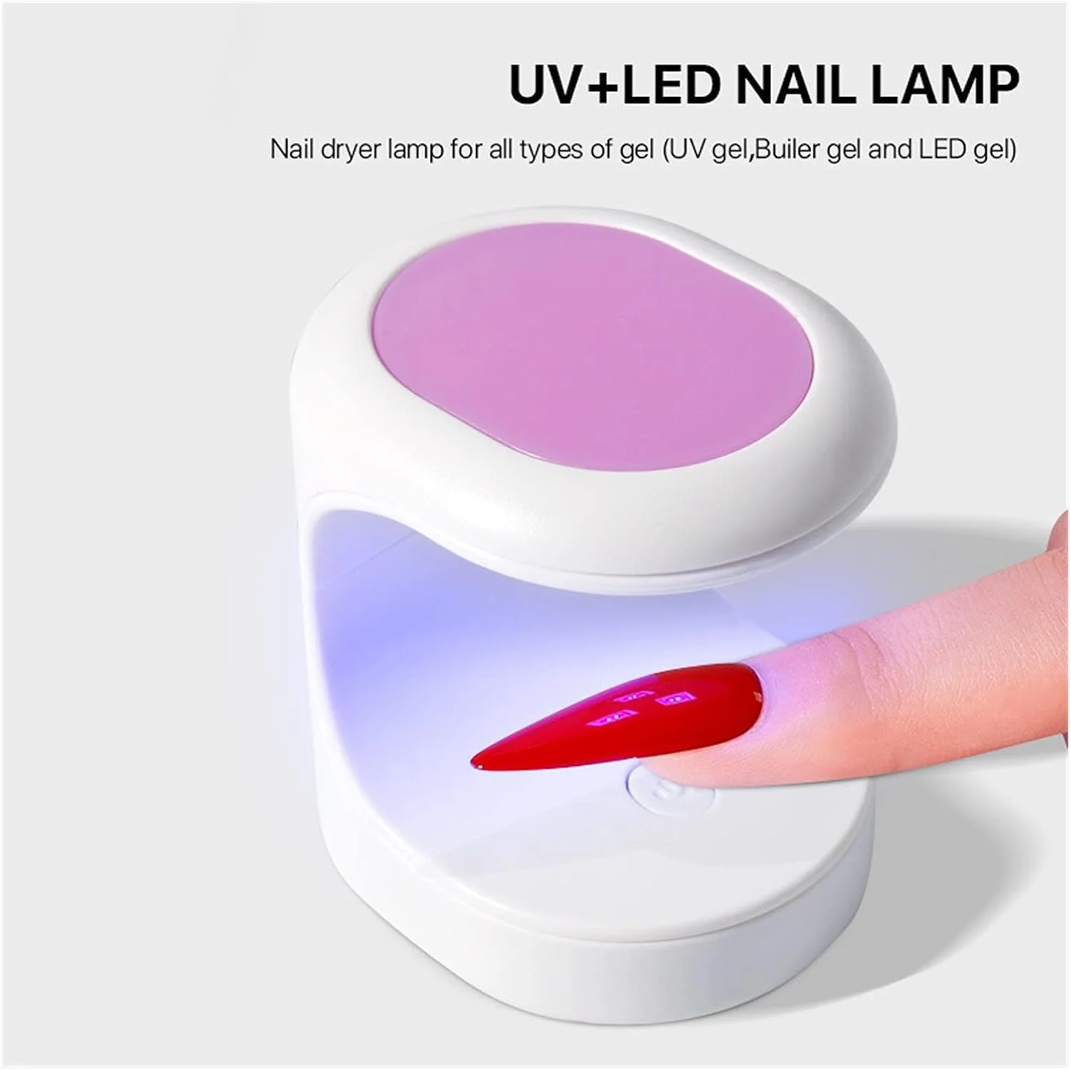 چراغ ناخن HIHELO، مینی خشک کن ناخن USB، 16 وات، لامپ UV، 3 عدد مهره لامپ، خشک کن تک انگشتی، چراغ ناخن LED دستی، ابزار مانیکور برای لاک ناخن