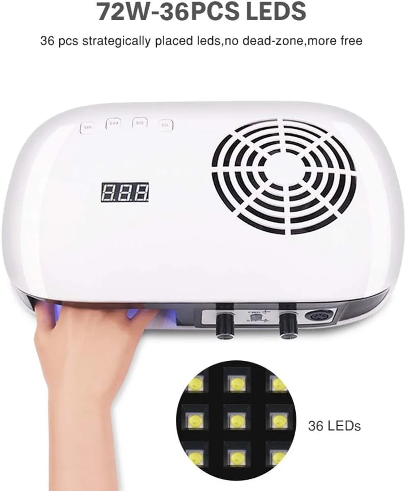 دستگاه خشک کن لاک ناخن LED، دستگاه فتوتراپی ناخن، سوهان برقی ناخن، خشک کننده سریع لاک ژل، منبع نور دوگانه، ژل خیساندنی، ابزار هنر ناخن با حسگر اتوماتیک