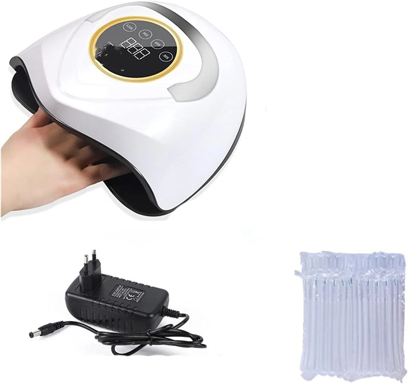 دستگاه خشک کن لاک ناخن HIHELO مدل 96 وات با 48 عدد LED، تایمر و سنسور اتوماتیک، ابزار مانیکور برای لاک ژل