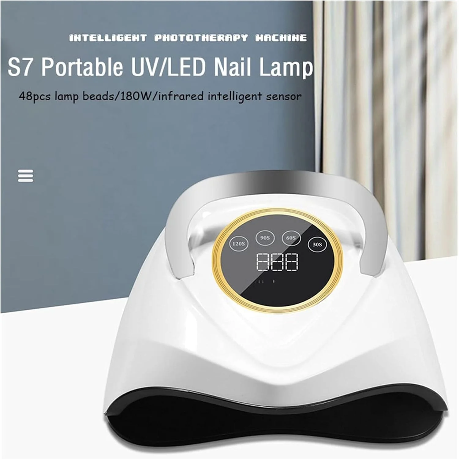 دستگاه خشک کن لاک ناخن HIHELO مدل 96 وات با 48 عدد LED، تایمر و سنسور اتوماتیک، ابزار مانیکور برای لاک ژل