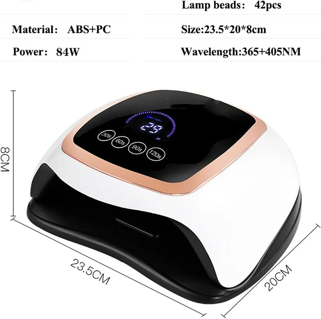 دستگاه خشک کن لاک ناخن HIHELO مدل 84W LED، مناسب برای دو دست، دارای 42 لامپ LED UV برای خشک کردن لاک ژل UV با حسگر حرکتی، ابزار مانیکور سالنی برای لاک ناخن دستگاه خشک کن لاک ناخن HIHELO مدل 84W LED، مناسب برای دو دست، دارای 42 لامپ LED UV برای خشک کردن لاک ژل UV با حسگر حرکتی، ابزار مانیکور سالنی برای لاک ناخن