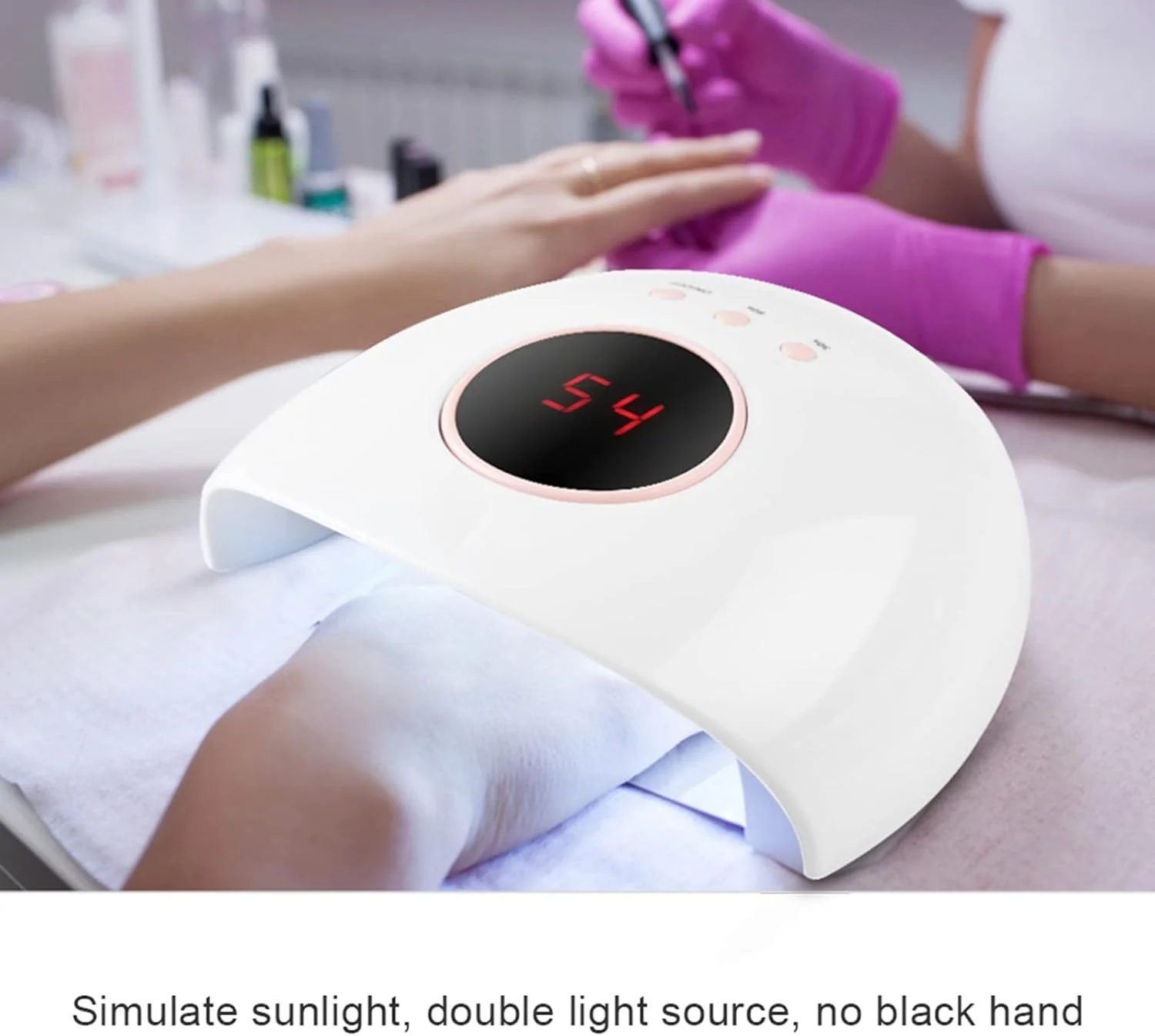 دستگاه خشک کن ناخن 24 وات، لامپ LED UV برای لاک ژل با سنسور مادون قرمز، نمایشگر LCD با زمان‌بندی 30/60 ثانیه، خشک کننده با سنسور خودکار، ابزار ناخن برای ناخن های دست و پا