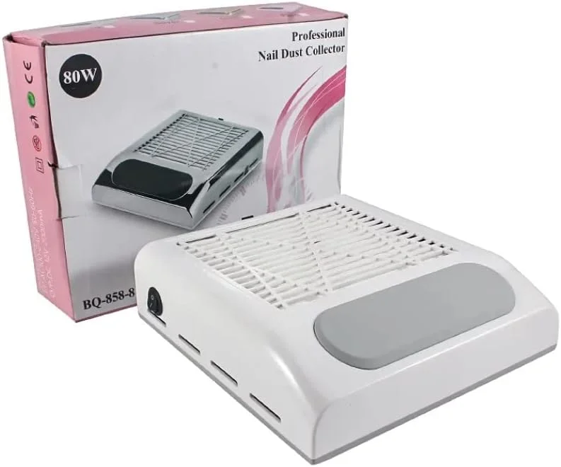 دستگاه مکنده گرد و غبار ناخن برای مانیکور، فیلتر ناخن حرفه ای سفید 80 وات