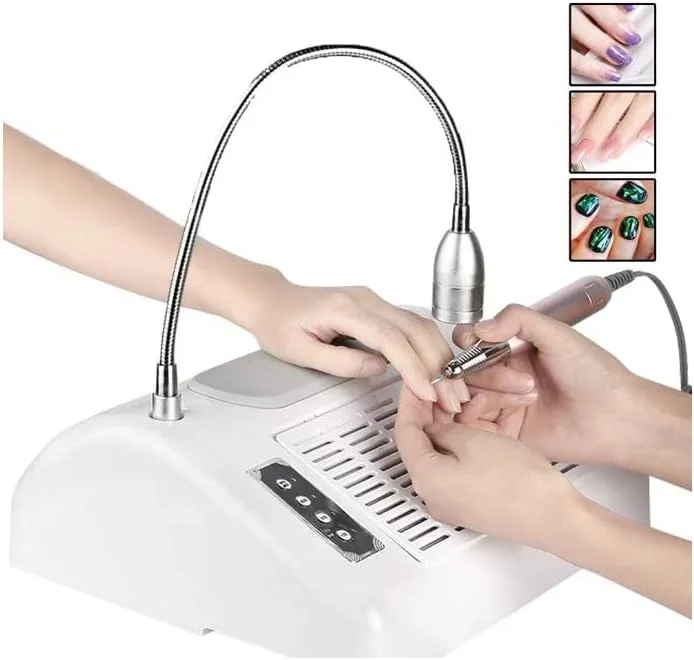 دستگاه 5 در 1 شامل دریل برقی ناخن + خشک کن لاک ژل یو وی + چراغ مطالعه ال ای دی + بالشتک دست + جمع کننده گرد و غبار ناخن دستگاه 5 در 1 شامل دریل برقی ناخن + خشک کن لاک ژل یو وی + چراغ مطالعه ال ای دی + بالشتک دست + جمع کننده گرد و غبار ناخن