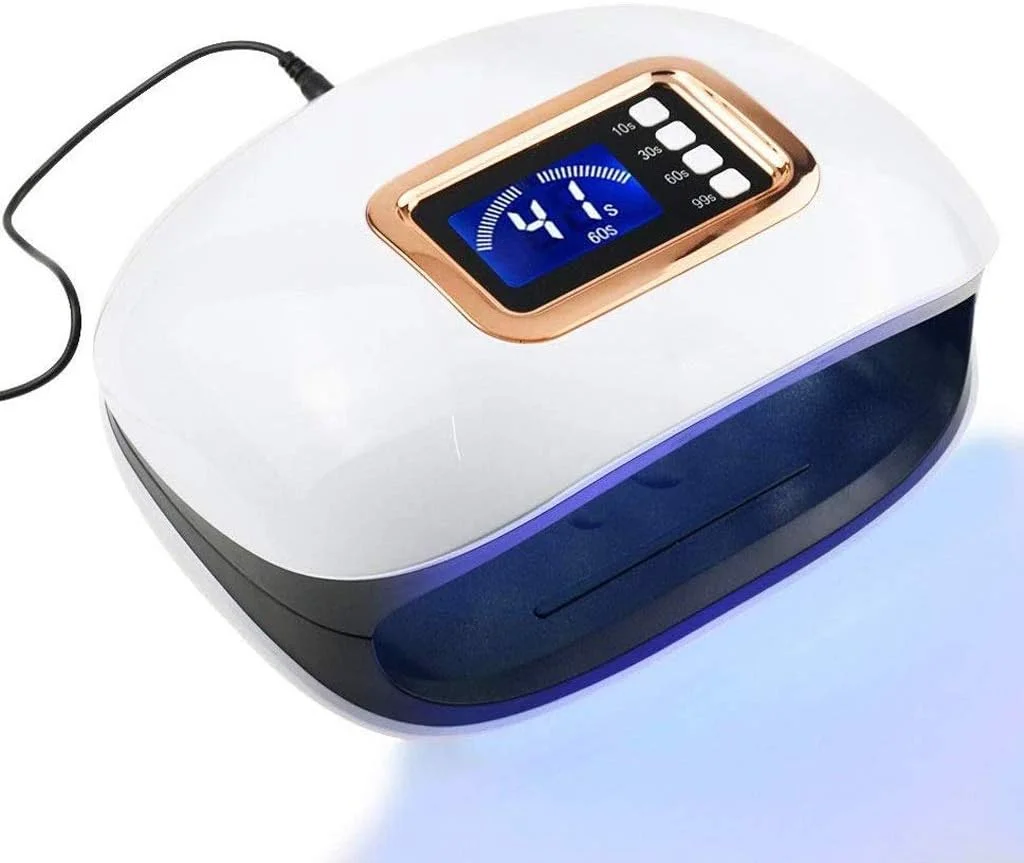 دستگاه خشک کن لاک ناخن LED با نور درمانی، 72 وات، سنسور خودکار و نمایشگر زمان