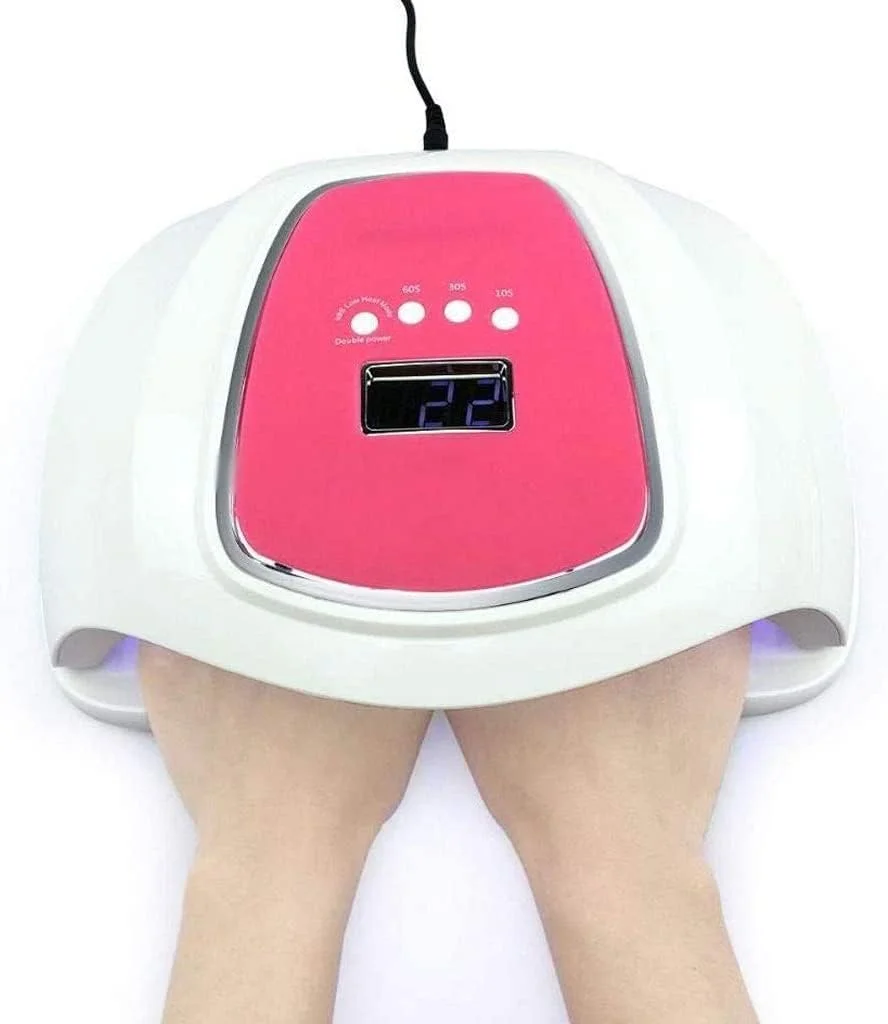 چراغ طراحی ناخن صورتی، خشک کن ناخن ال ای دی 72 وات حرفه ای برای لاک ژل با سنسور