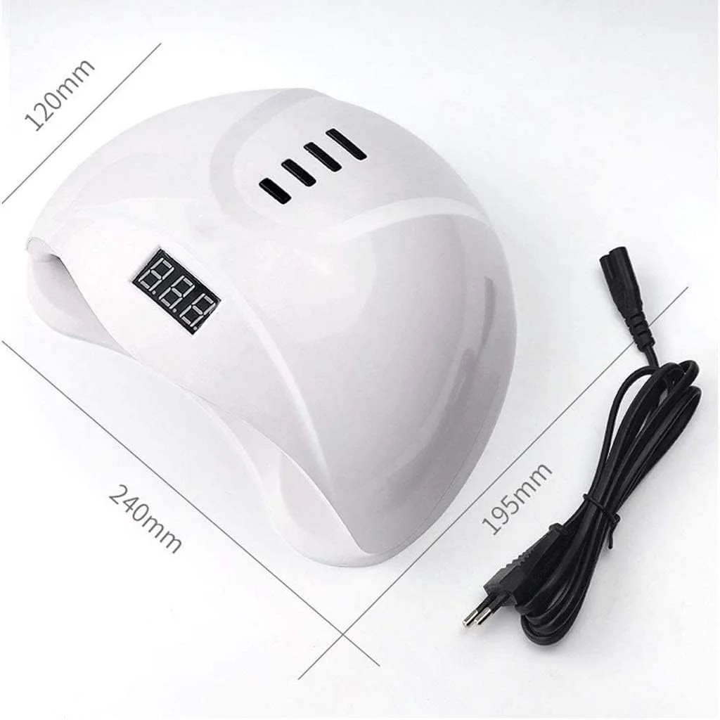 دستگاه خشک کن لاک ناخن سفید، چراغ LED قابل حمل 52 وات با 24 لامپ LED برای خشک کردن انواع ژل های ناخن
