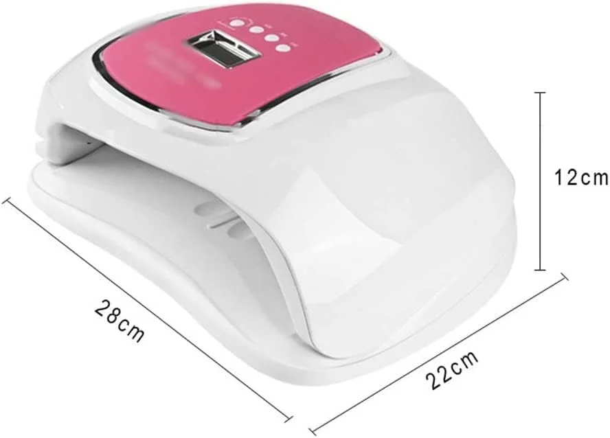 چراغ طراحی ناخن صورتی، خشک کن ناخن ال ای دی 72 وات حرفه ای برای لاک ژل با سنسور