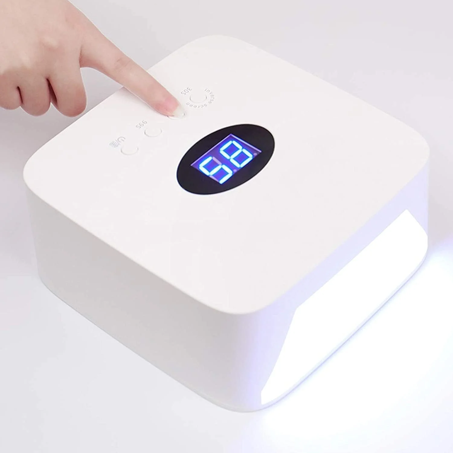 دستگاه خشک کن لاک ژل ناخن بی سیم 48 وات LED UV با باتری قابل شارژ، دستگاه لامپ ناخن برای خشک کردن دست و پا 48 وات نور قرمز الکتریکی