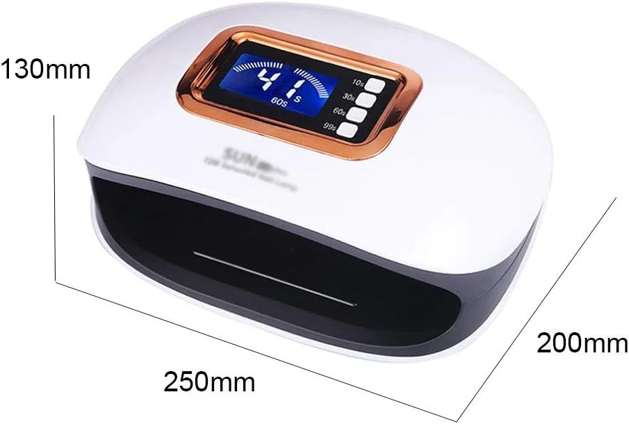 دستگاه خشک کن لاک ناخن ال ای دی 72 وات، مناسب برای دو دست، دارای سنسور اتوماتیک و نمایشگر زمان، با 36 لامپ ال ای دی