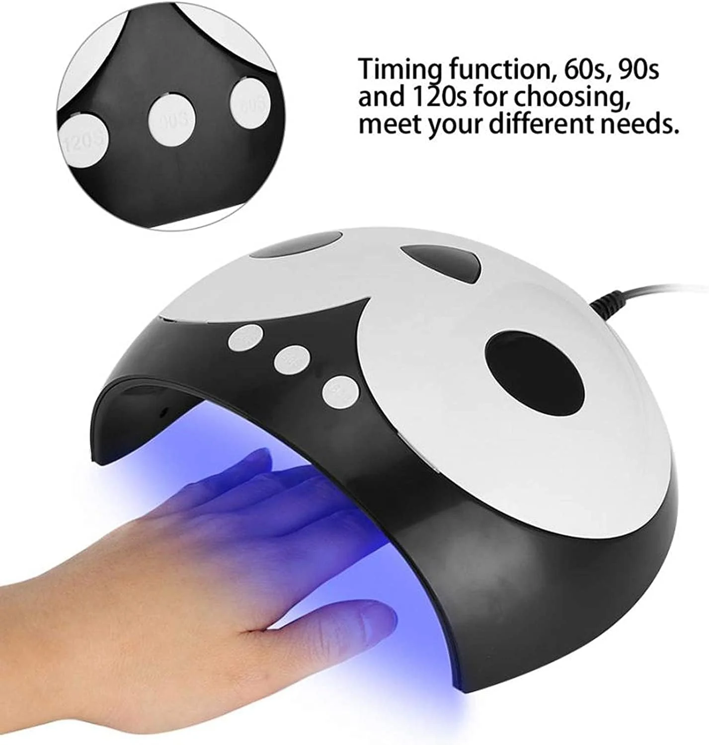 دستگاه خشک کن لاک ناخن 36 وات با 15 لامپ ال ای دی، دارای سنسور حرکتی هوشمند برای خشک کردن انواع لاک ژل