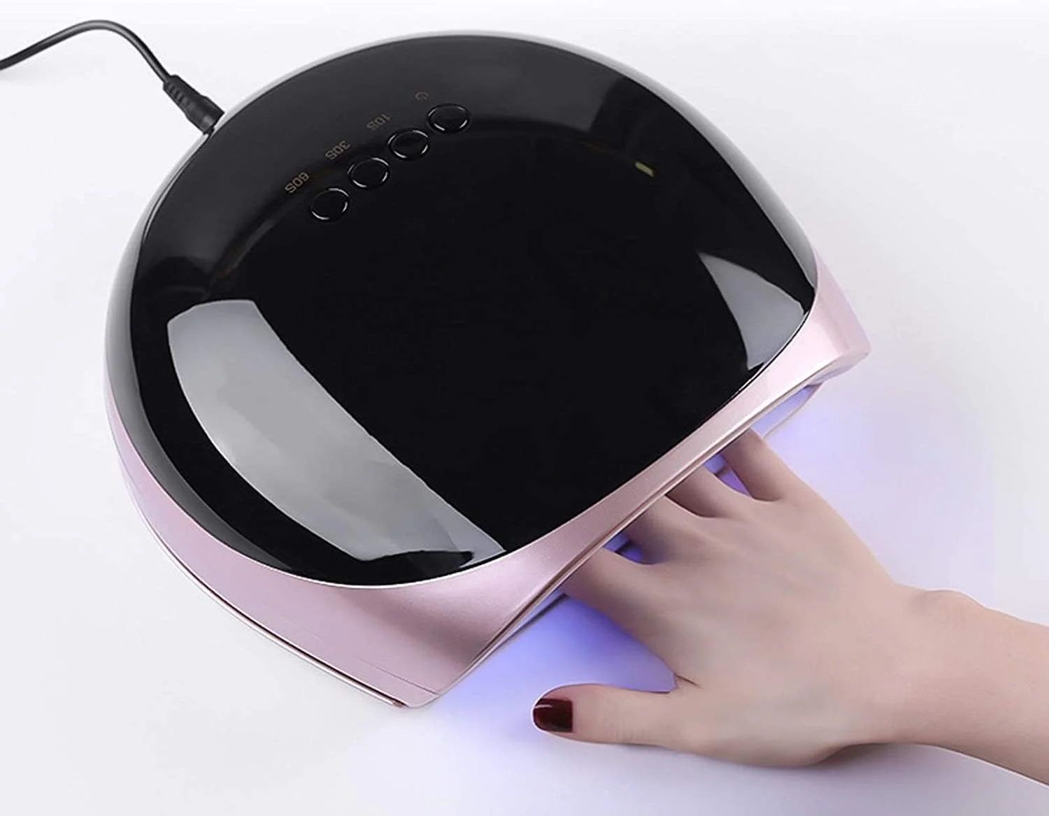 دستگاه خشک کن لاک ناخن ال ای دی 68 وات برای انواع ژل ناخن، لامپ ناخن با نور دوگانه، ابزار طراحی ناخن، تایمر، لامپ ناخن با صفحه نمایش ال سی دی