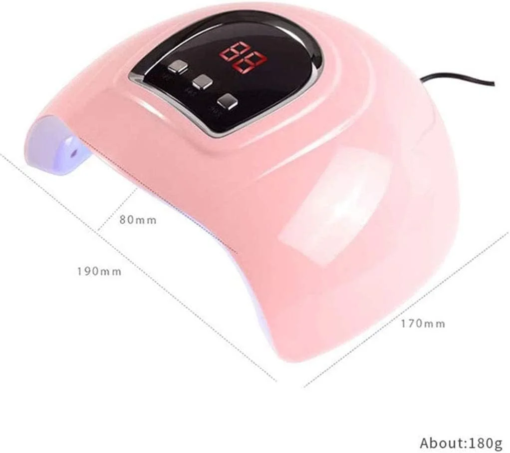 دستگاه خشک کن لاک ناخن صورتی، 54 وات، مینی قابل حمل، مناسب برای انواع لاک ژل با سنسور اتوماتیک