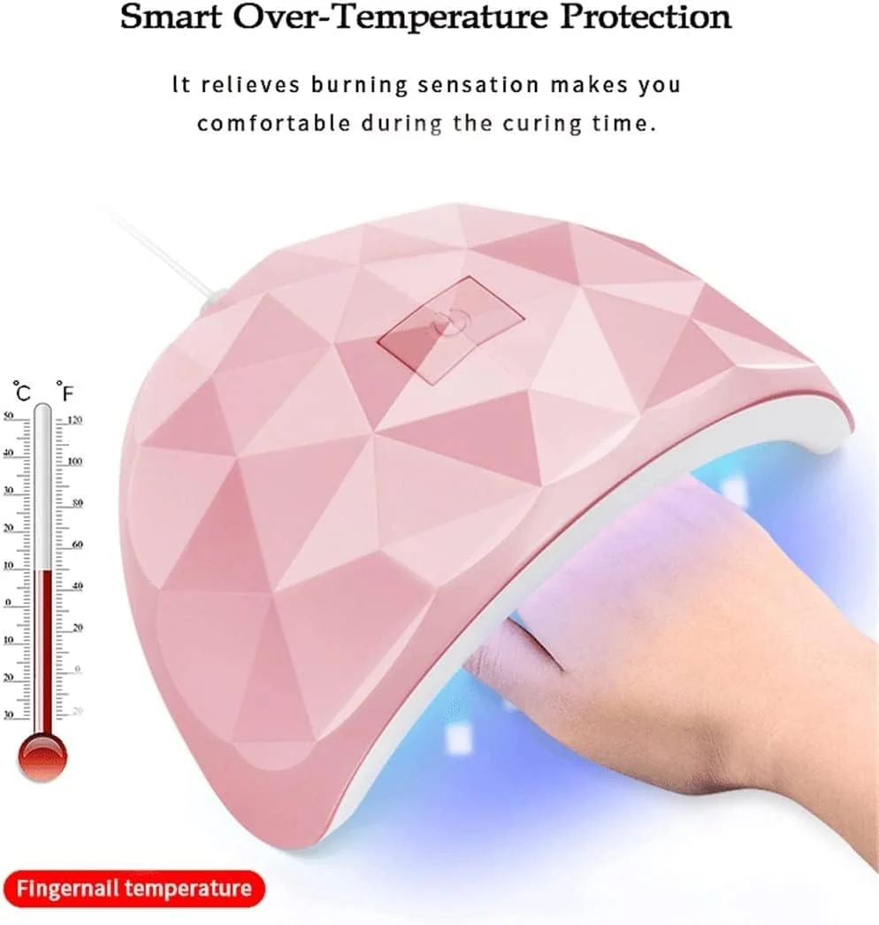 دستگاه خشک کن لاک ناخن LED با 18 لامپ، مناسب برای خشک کردن انواع لاک ژل، شارژ USB، ابزار حرفه ای مانیکور ناخن