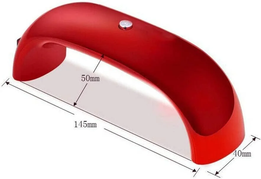 چراغ ناخن استیل ضد زنگ 9 وات USB مینی خشک کن ژل ناخن چراغ حرفه ای کابین ژل ناخن (رنگ: Rosso)