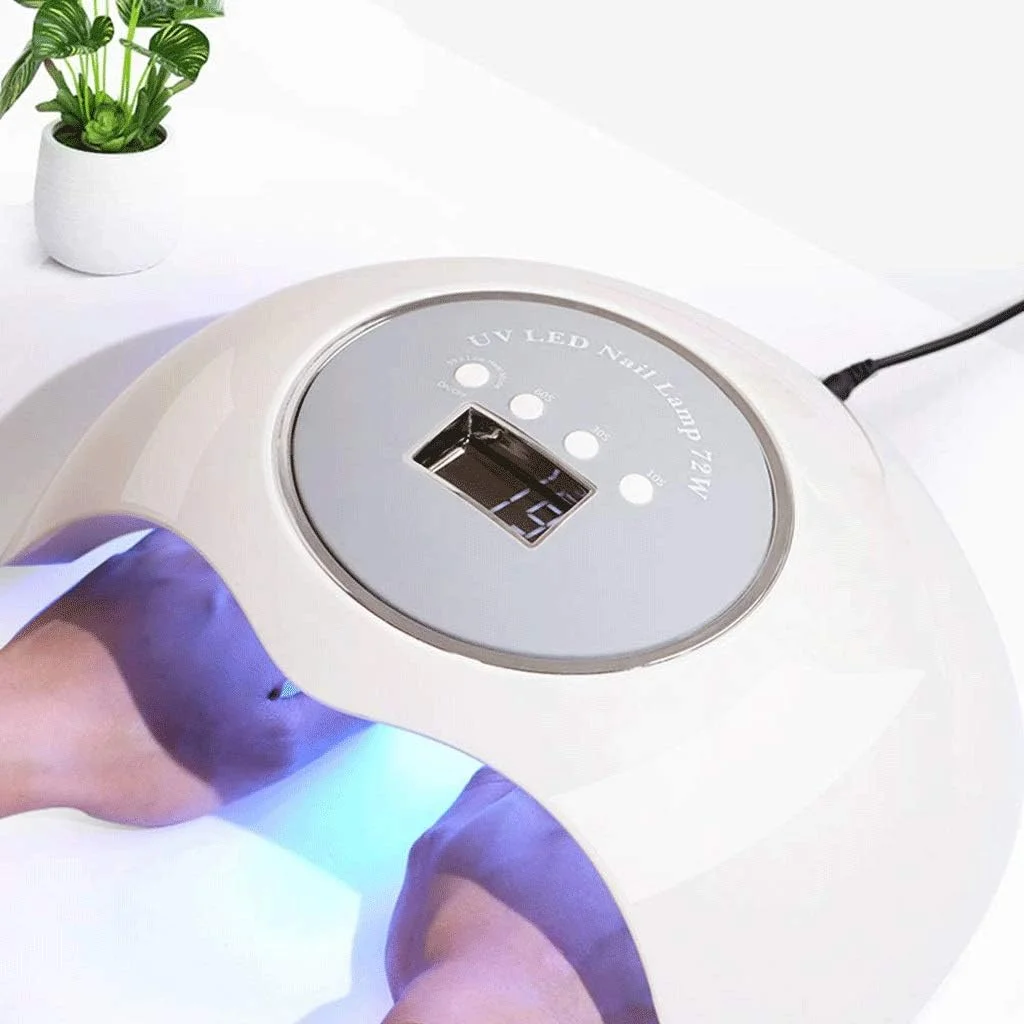 دستگاه خشک کن لاک ناخن - چراغ ژلی بی سیم، دستگاه خشک کن لاک ژلی LED UV برای ناخن های ژلی با صفحه نمایش LCD و 4 تنظیم تایمر