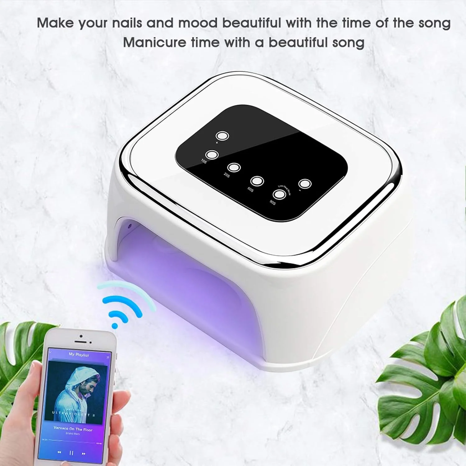 دستگاه خشک کن لاک ناخن 99 وات با 42 لامپ ال ای دی، حسگر اتوماتیک و پخش کننده موسیقی