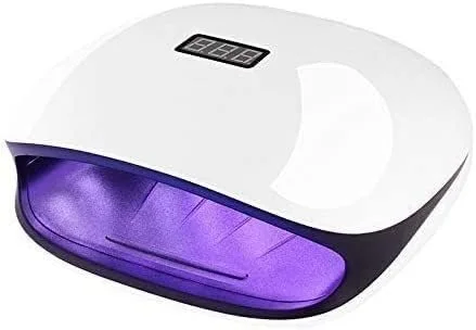 دستگاه خشک کن ناخن LED با نور هوشمند برای ناخن های ژلی، طراحی قدرت دوگانه، صفحه نمایش LCD، خشک کردن بدون درد، محافظت در برابر دمای بیش از حد 48 وات